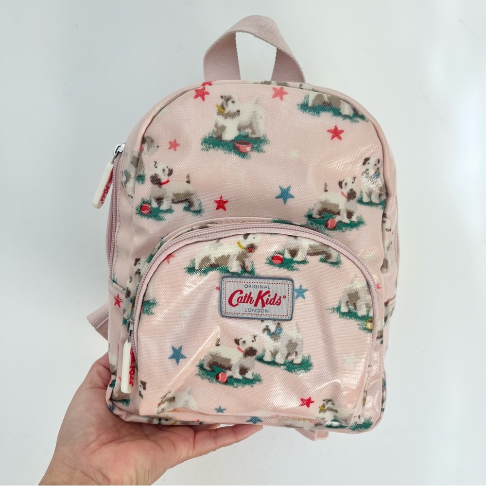 Cath Kidston Kids Pink Schnauzer Mini Backpack Dog Print Bag Read Notes Nylon